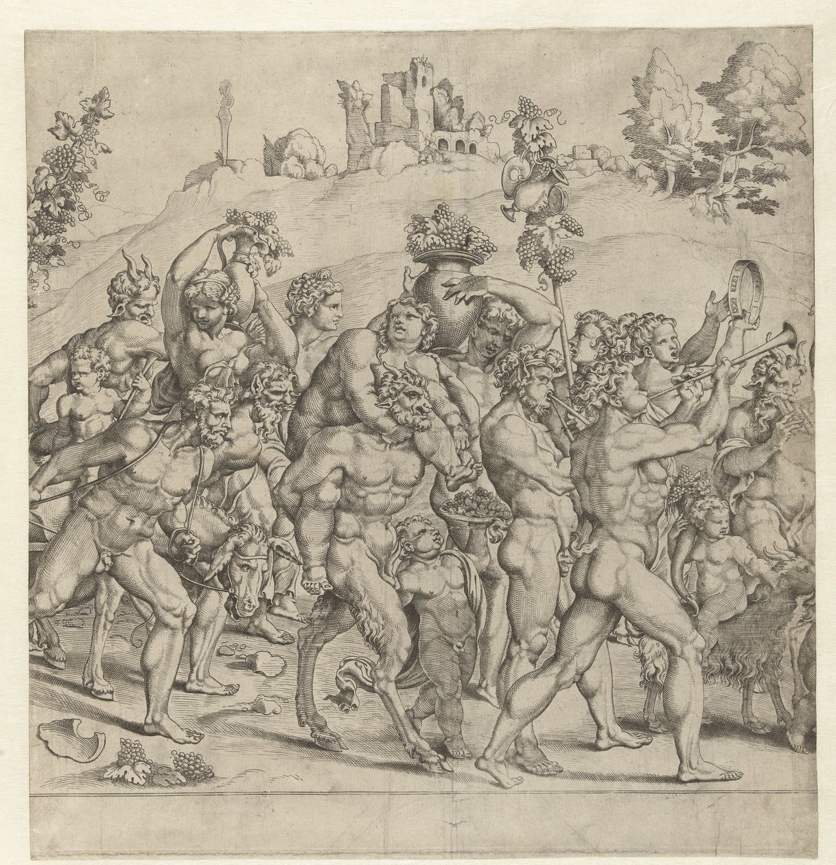 Bacchus diadala, középső lemez alkotó: Cornelis Bos