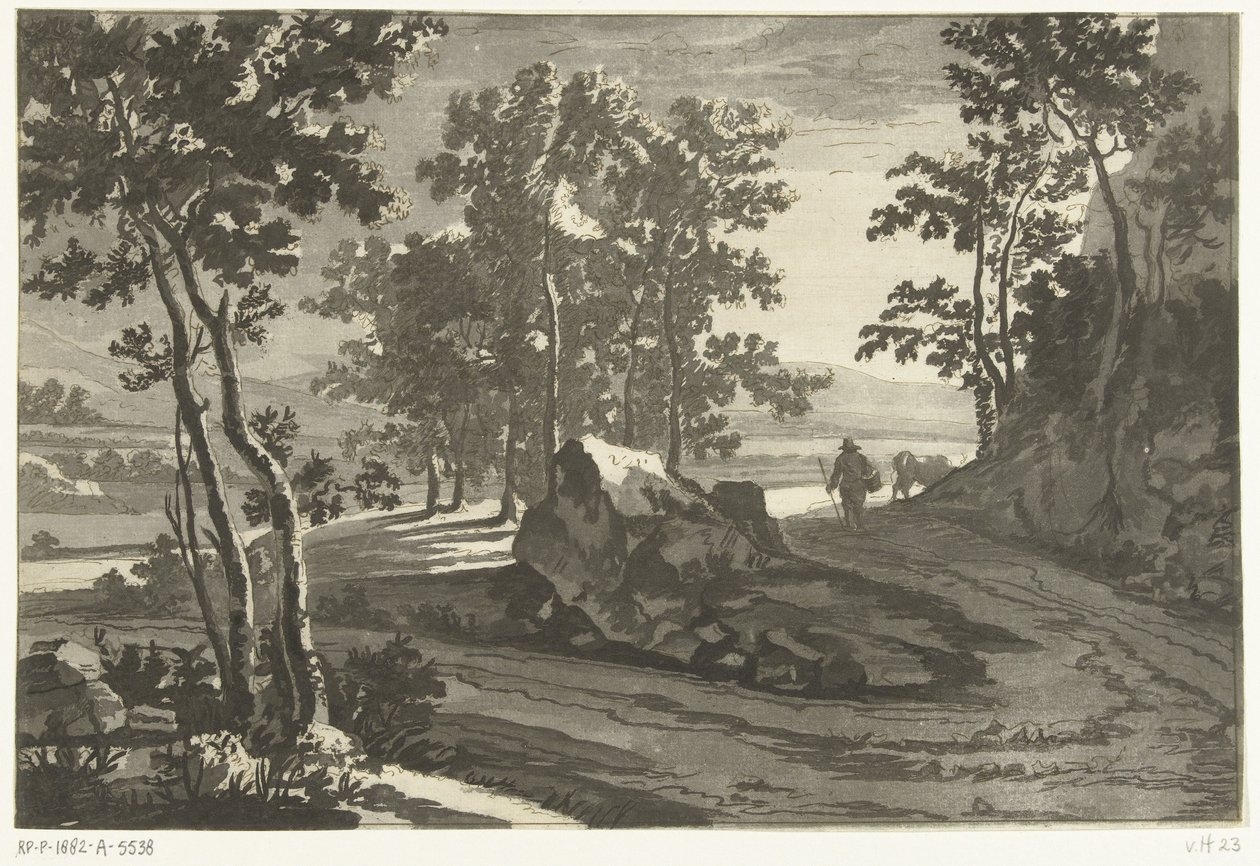 Erdős táj droverrel alkotó: Cornelis Brouwer