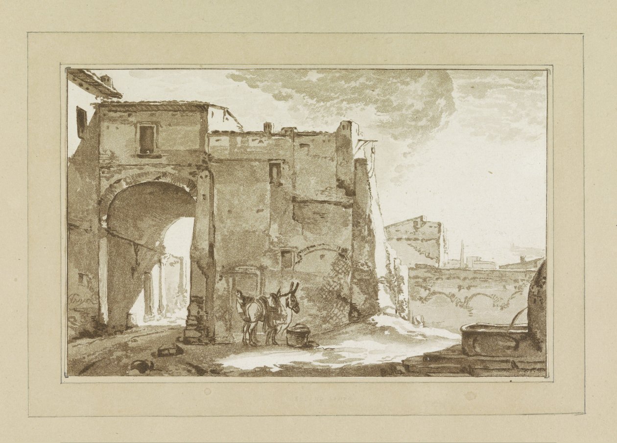 Kapu utazóval és öszvérrel alkotó: Cornelis Brouwer