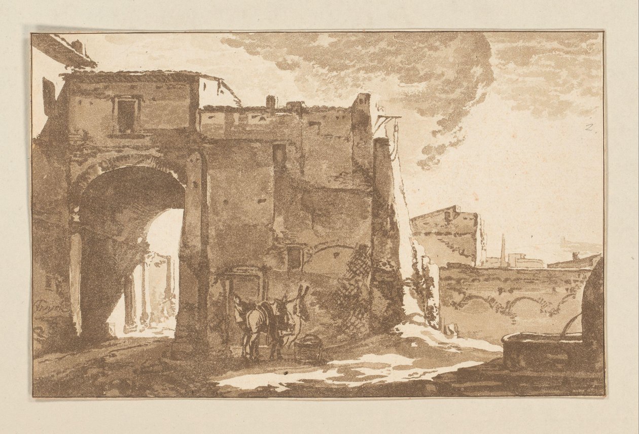 Kapu utazóval és öszvérrel alkotó: Cornelis Brouwer