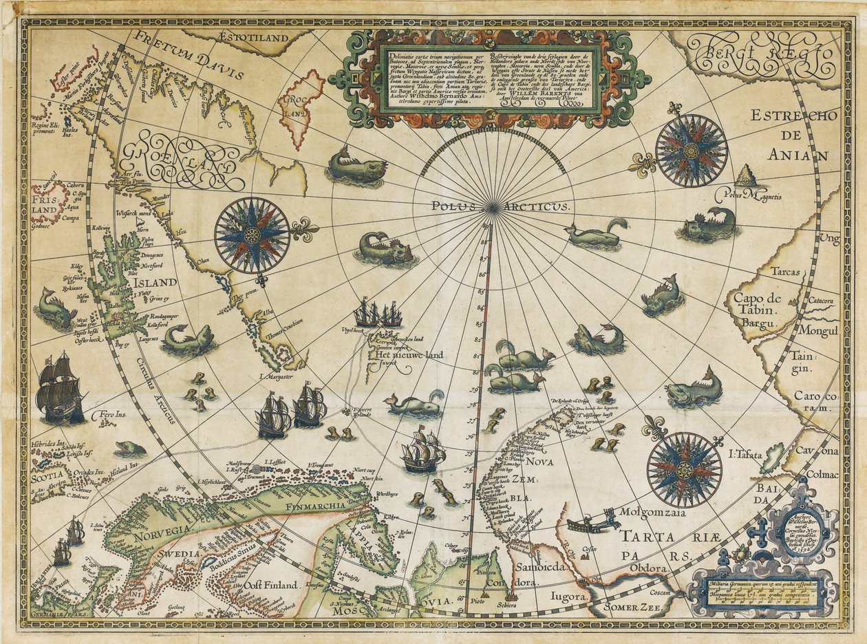 Willem Barentsz harmadik út térképe, 1598 alkotó: Cornelis Claesz