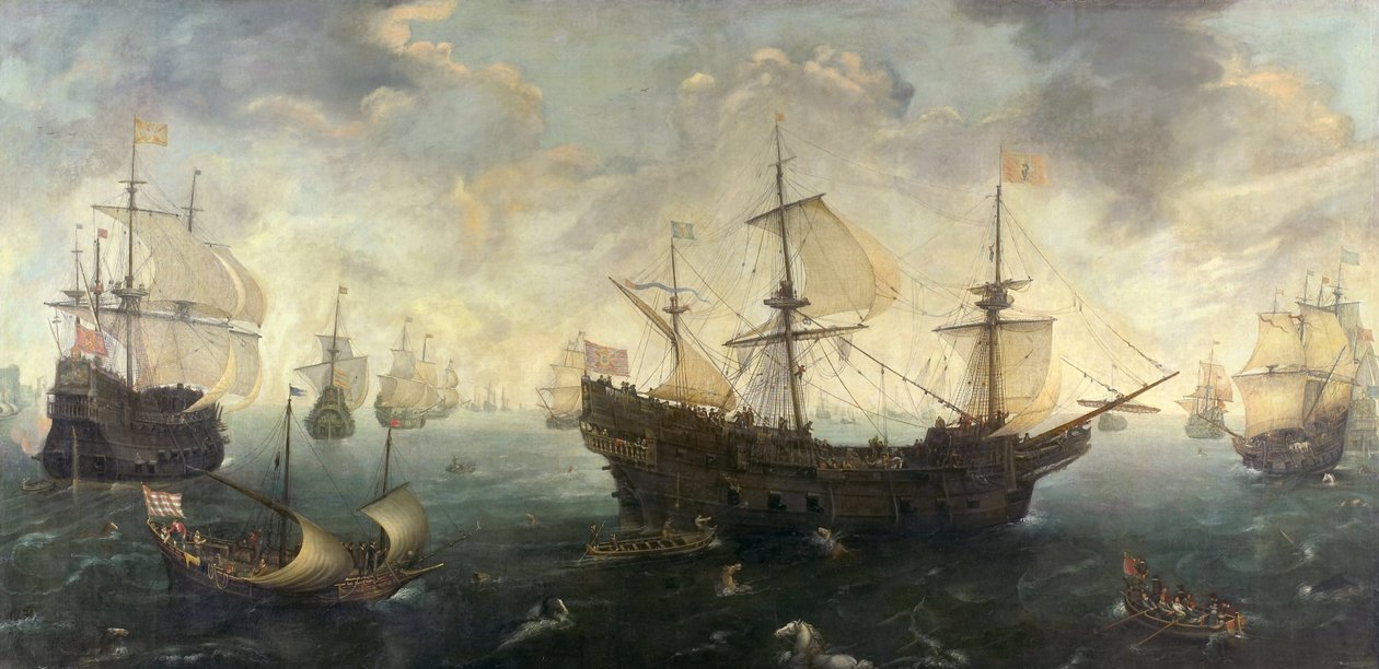 Spanyol Armada Anglia partjainál, kb. 1620-1625 alkotó: Cornelis Claesz Wieringen van