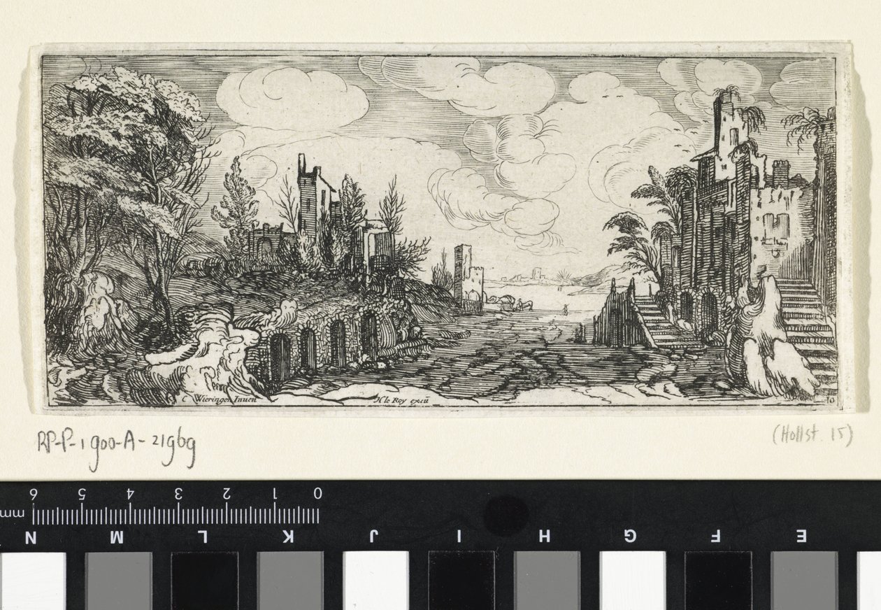 Dombos táj, kilátással a folyóra Tájképek (sorozat címe) alkotó: Cornelis Claesz van Wieringen (possibly)