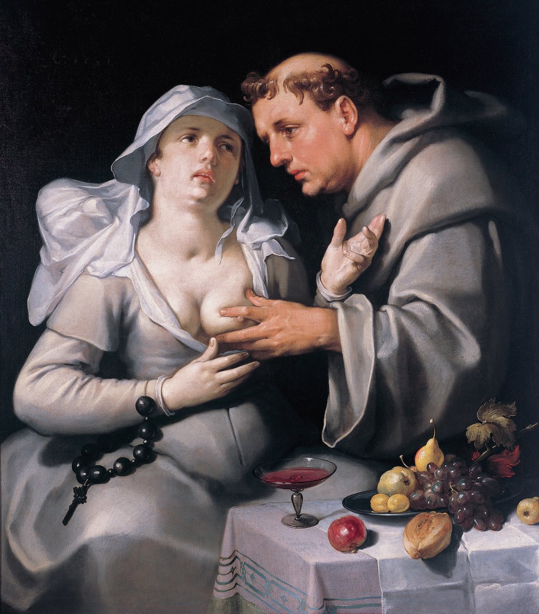 Egy szerzetes és egy apáca, 1591 alkotó: Cornelis Cornelisz. Haarlem van