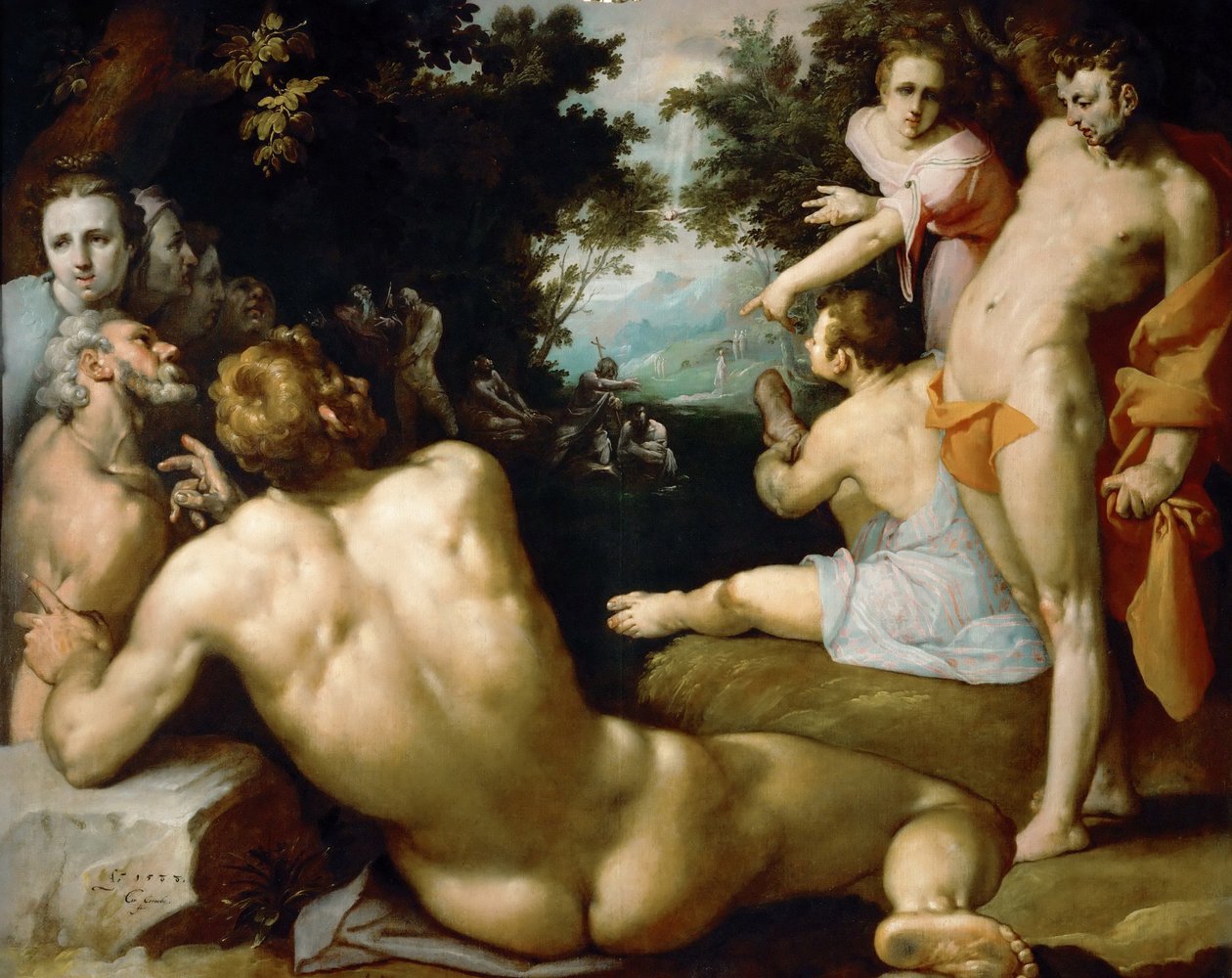 Krisztus keresztsége alkotó: Cornelis Cornelisz. Haarlem van