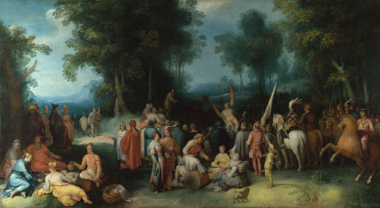 Keresztelő Szent János igehirdetése, 1602 alkotó: Cornelis Cornelisz. Haarlem van
