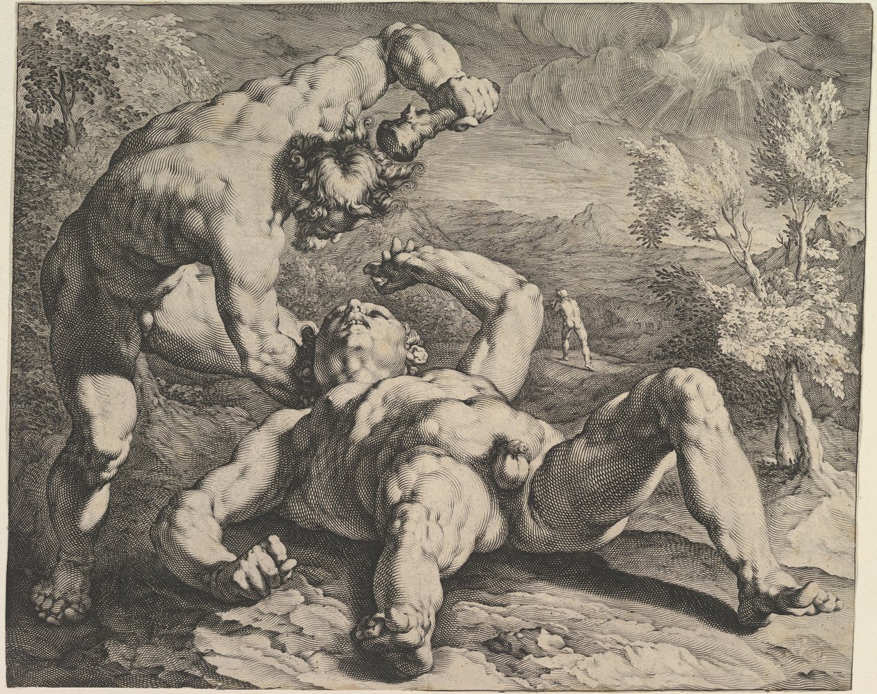 Cain Killing Abel, kb. 1591 alkotó: Cornelis Cornelisz van Haarlem