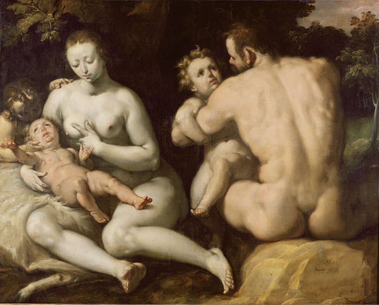 Noé családja alkotó: Cornelis Cornelisz van Haarlem
