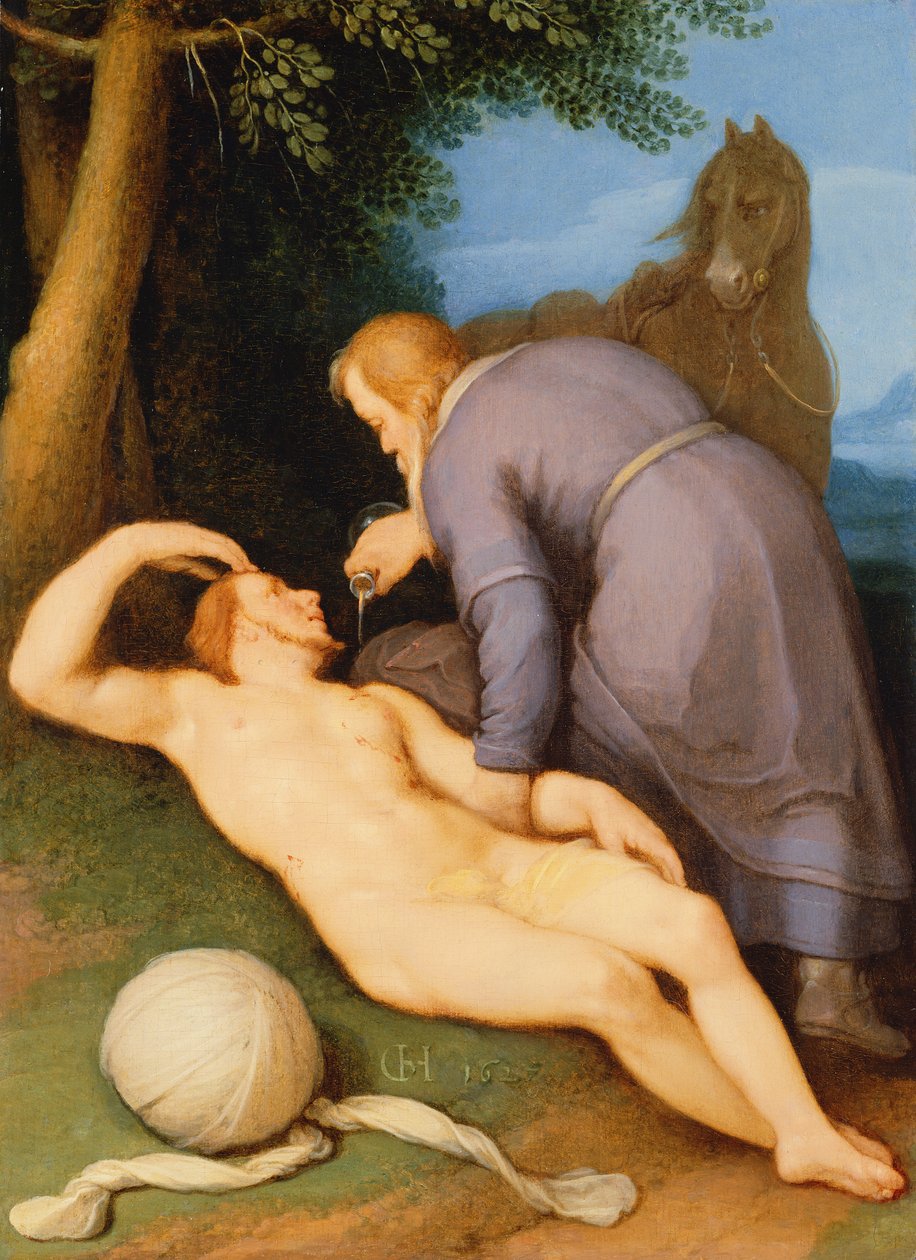 Az irgalmas szamaritánus, 1627 (panel) alkotó: Cornelis Cornelisz van Haarlem