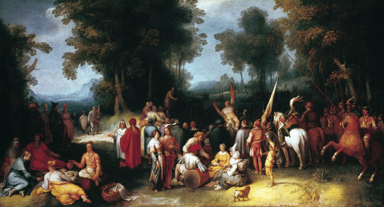 Keresztelő Szent János igehirdetése, 1602 alkotó: Cornelis Cornelisz van Haarlem
