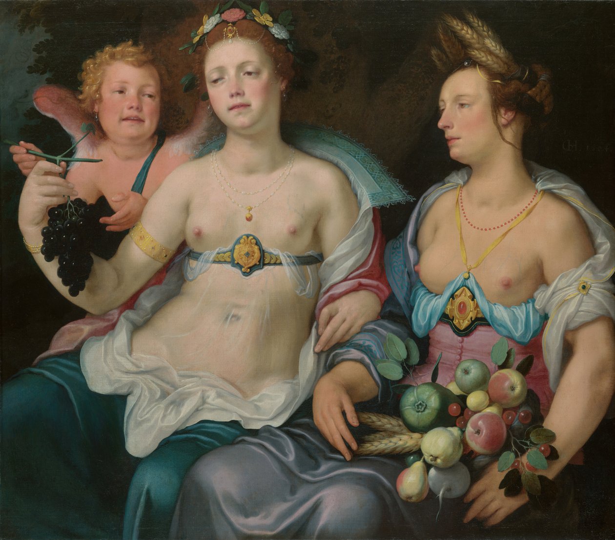 Vénusz, Ámor és Ceres, 1604. alkotó: Cornelis Cornelisz van Haarlem