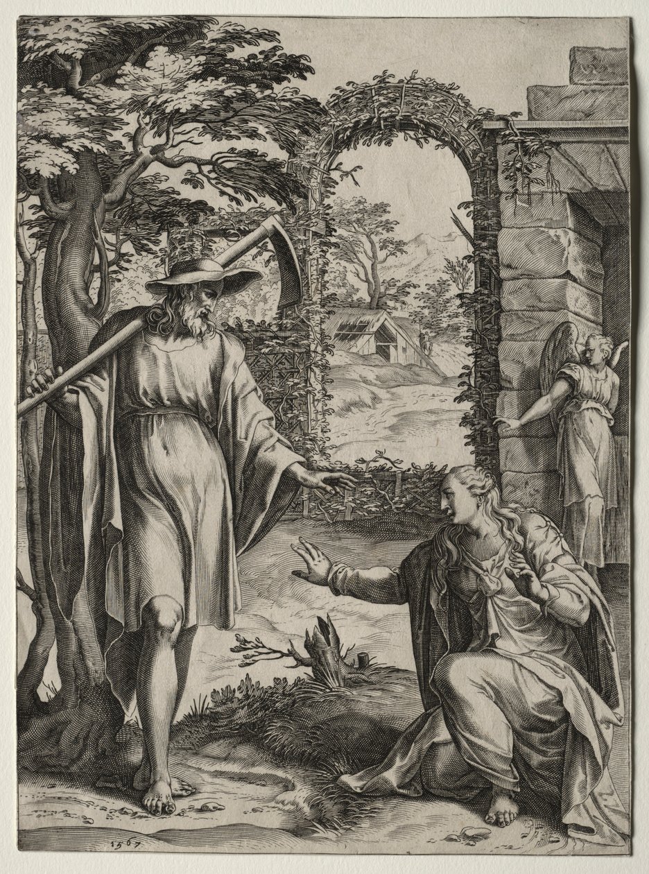 Krisztus megjelenése Mária Magdolnának, 1567. alkotó: Cornelis Cort