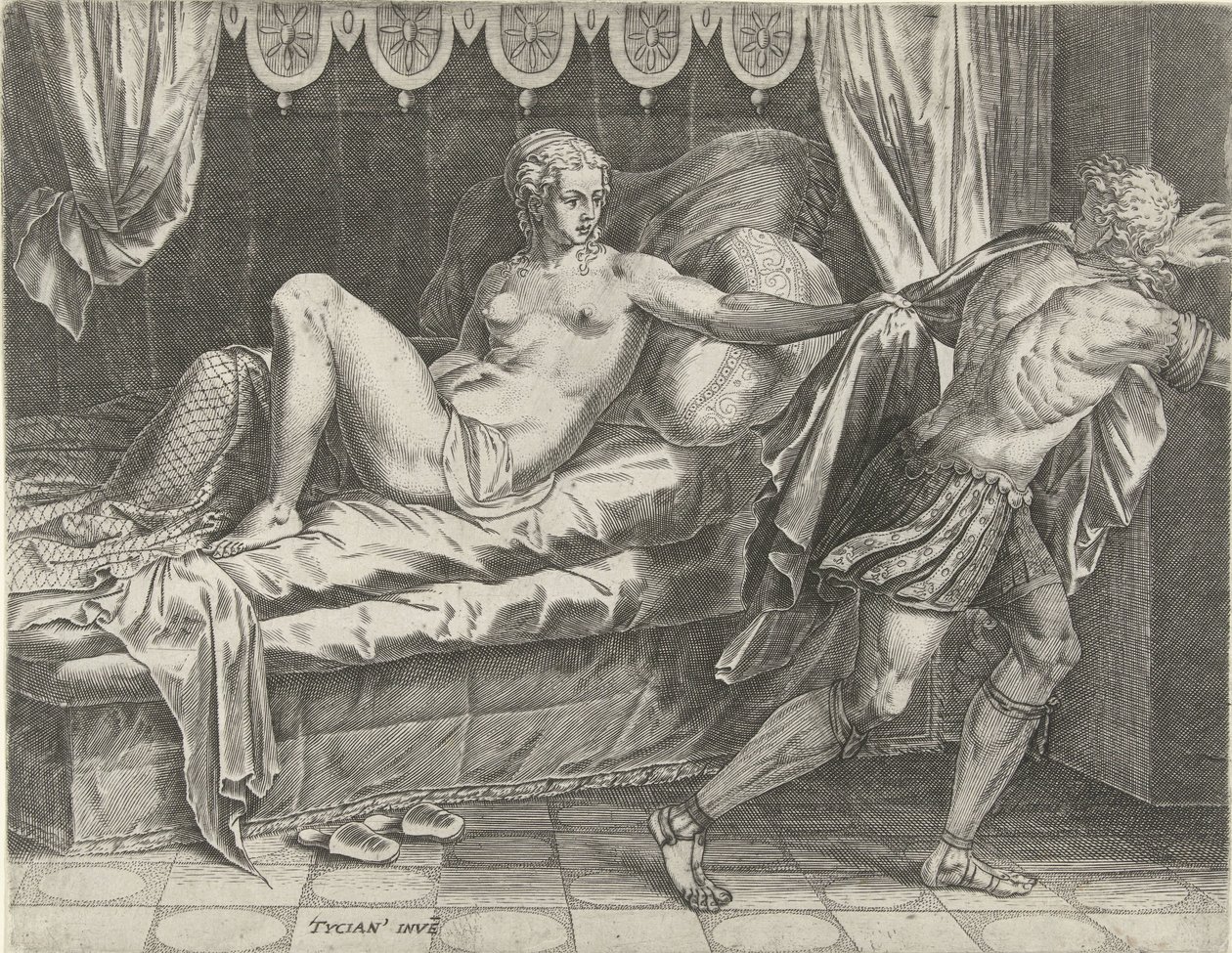 József és Potifár felesége alkotó: Cornelis Cort