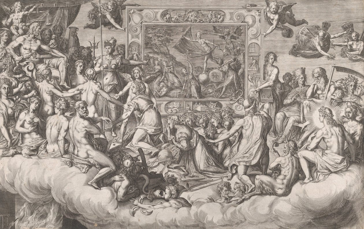 A festészet művészetének siralma felső fele, 1579. alkotó: Cornelis Cort