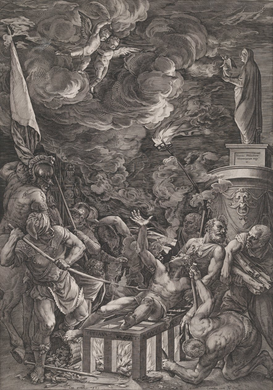 Szent Lőrinc vértanúhalála, 1571. alkotó: Cornelis Cort