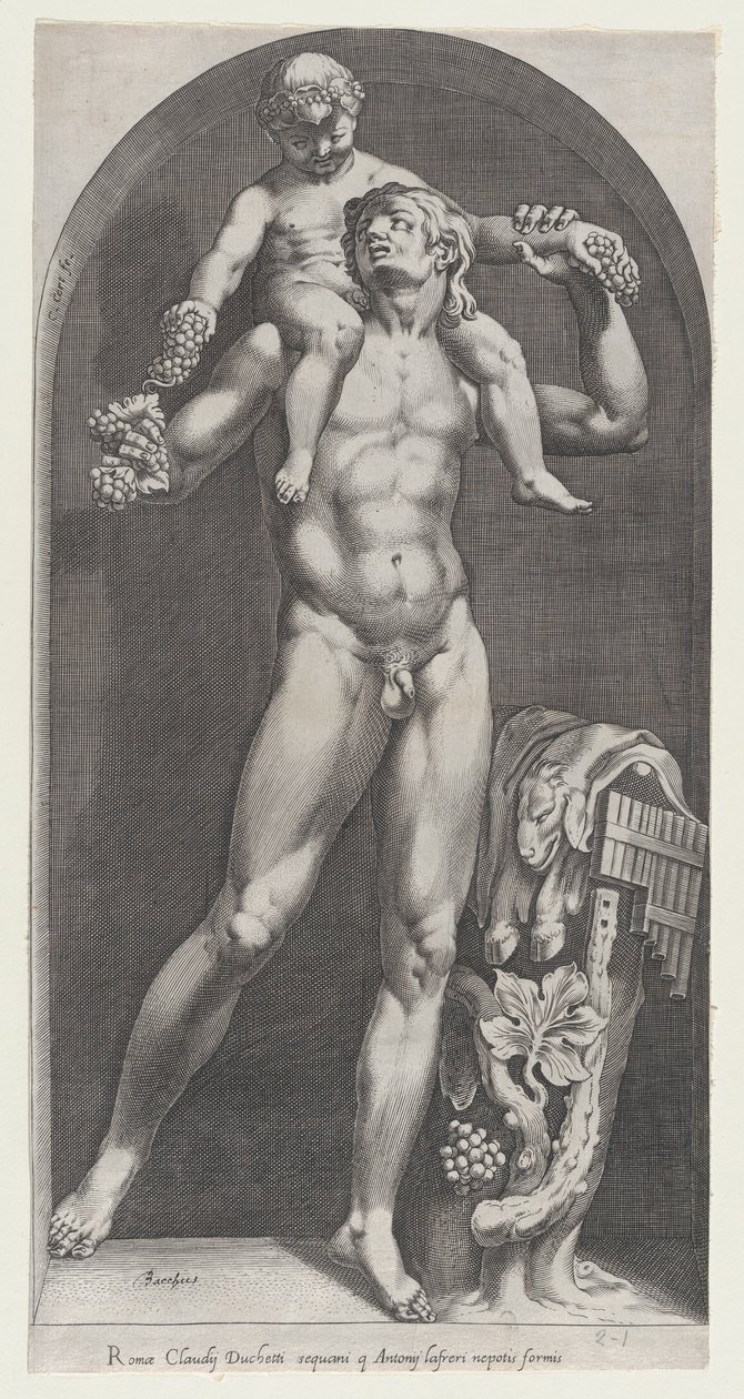 A római nagyszerűség tükre: Bacchus a szatír vállán, 16. század., 16. század. alkotó: Cornelis Cort