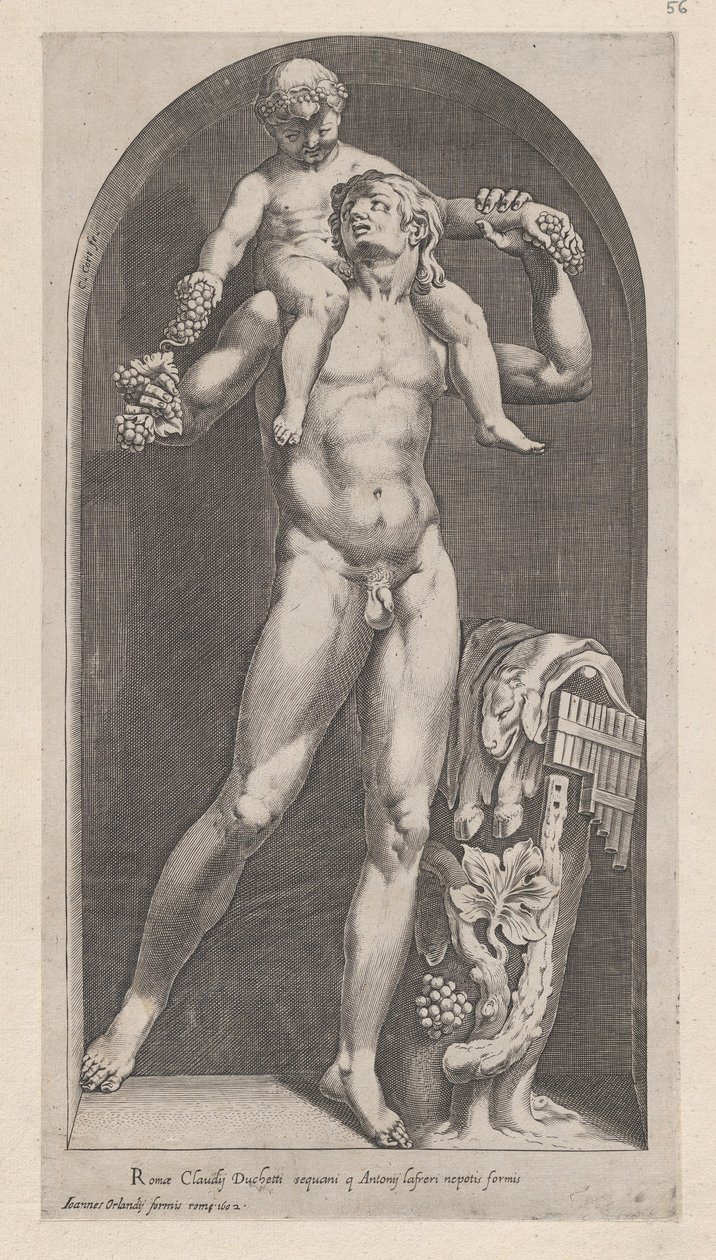 A római nagyszerűség tükre: Bacchus a szatír vállán, 16. század., 16. század. alkotó: Cornelis Cort
