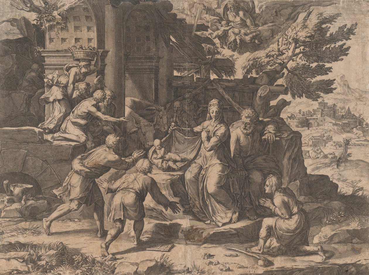 A Pásztorok imádása, 1569., 1569. alkotó: Cornelis Cort