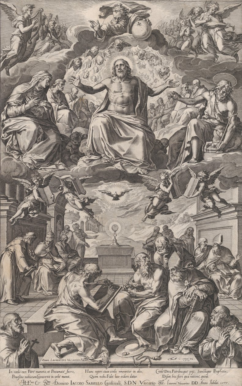 Az egyházatyák vitája a szentség körül, 1575. alkotó: Cornelis Cort