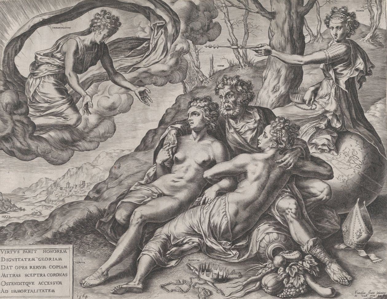 Az erény halhatatlan jutalma, 1564. alkotó: Cornelis Cort