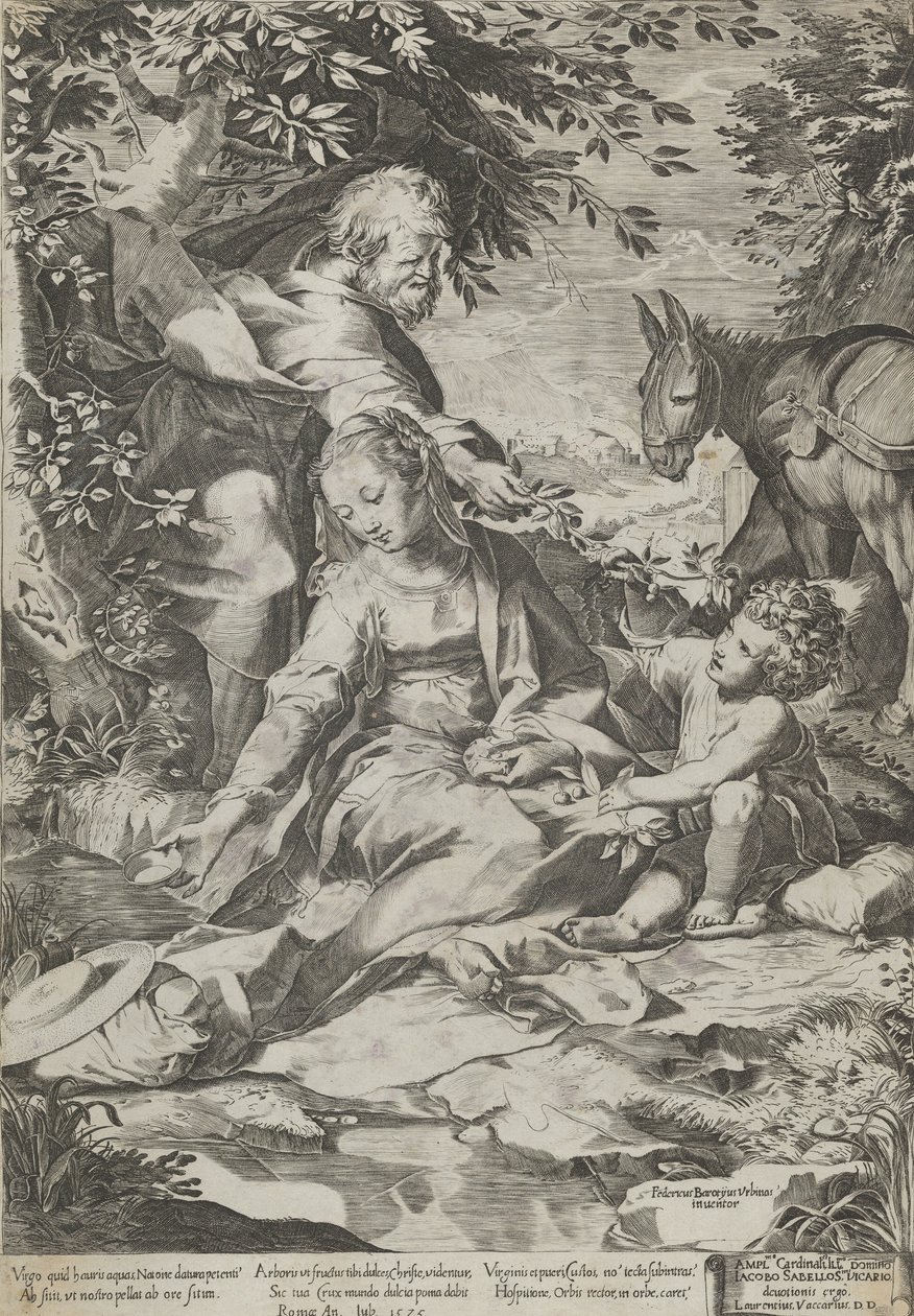 A pihenés Egyiptomból való visszatéréskor, 1575. alkotó: Cornelis Cort