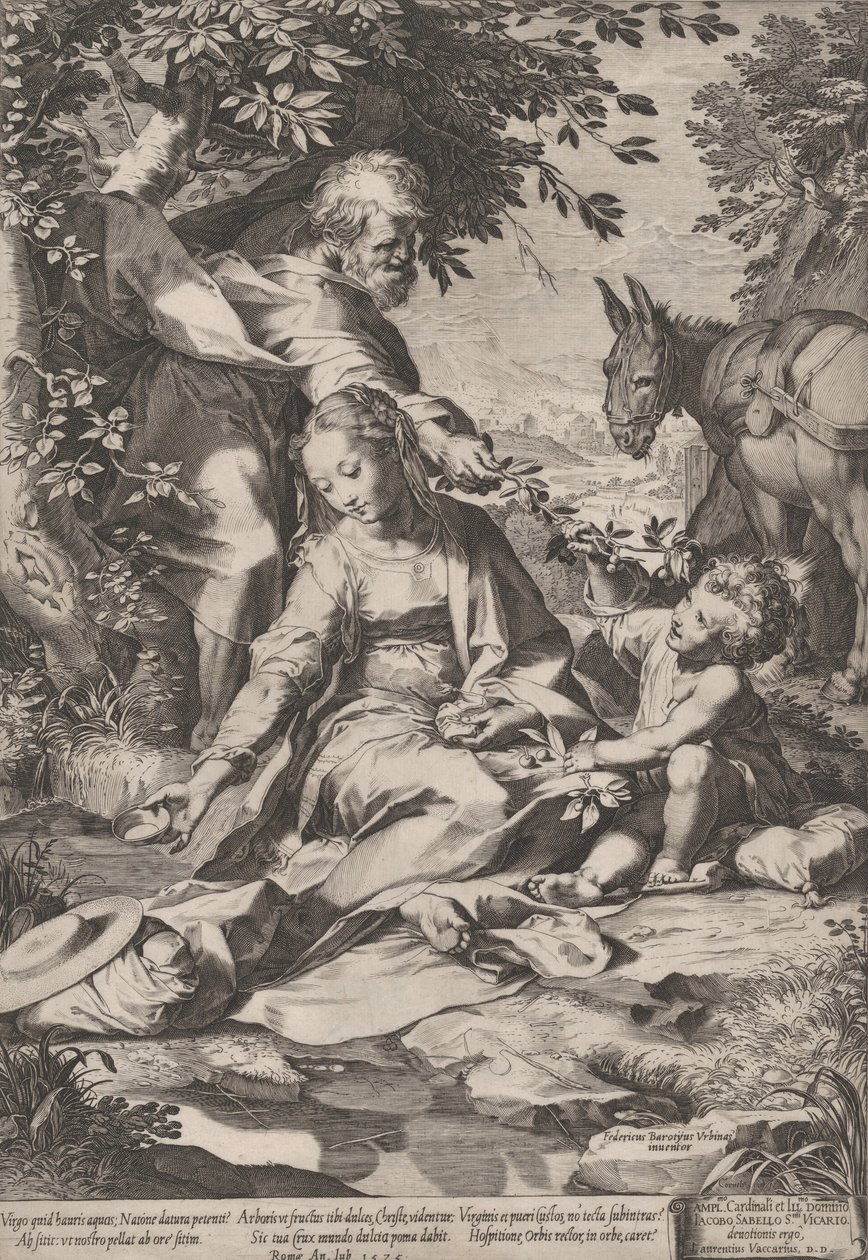 A pihenés Egyiptomból való visszatéréskor, 1575. alkotó: Cornelis Cort
