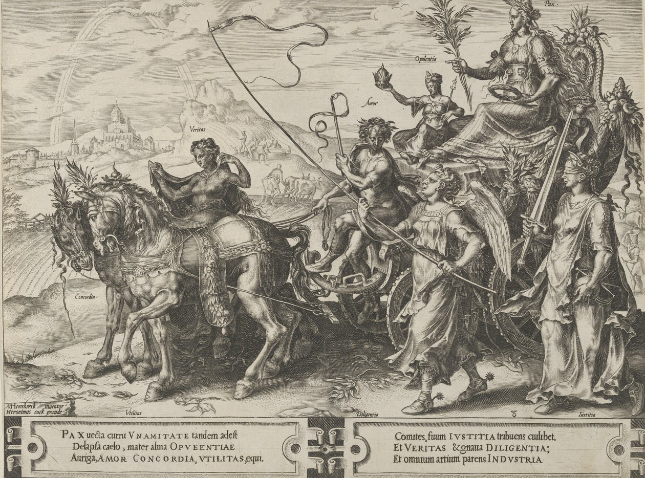 A béke diadala, Az emberi ügyek viszontagságainak ciklusa, 8. lemez, 1564. alkotó: Cornelis Cort