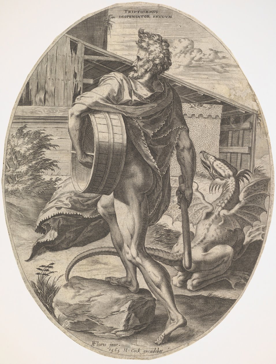 Triptolemus a Vidéki istenek című filmből, 1565. alkotó: Cornelis Cort