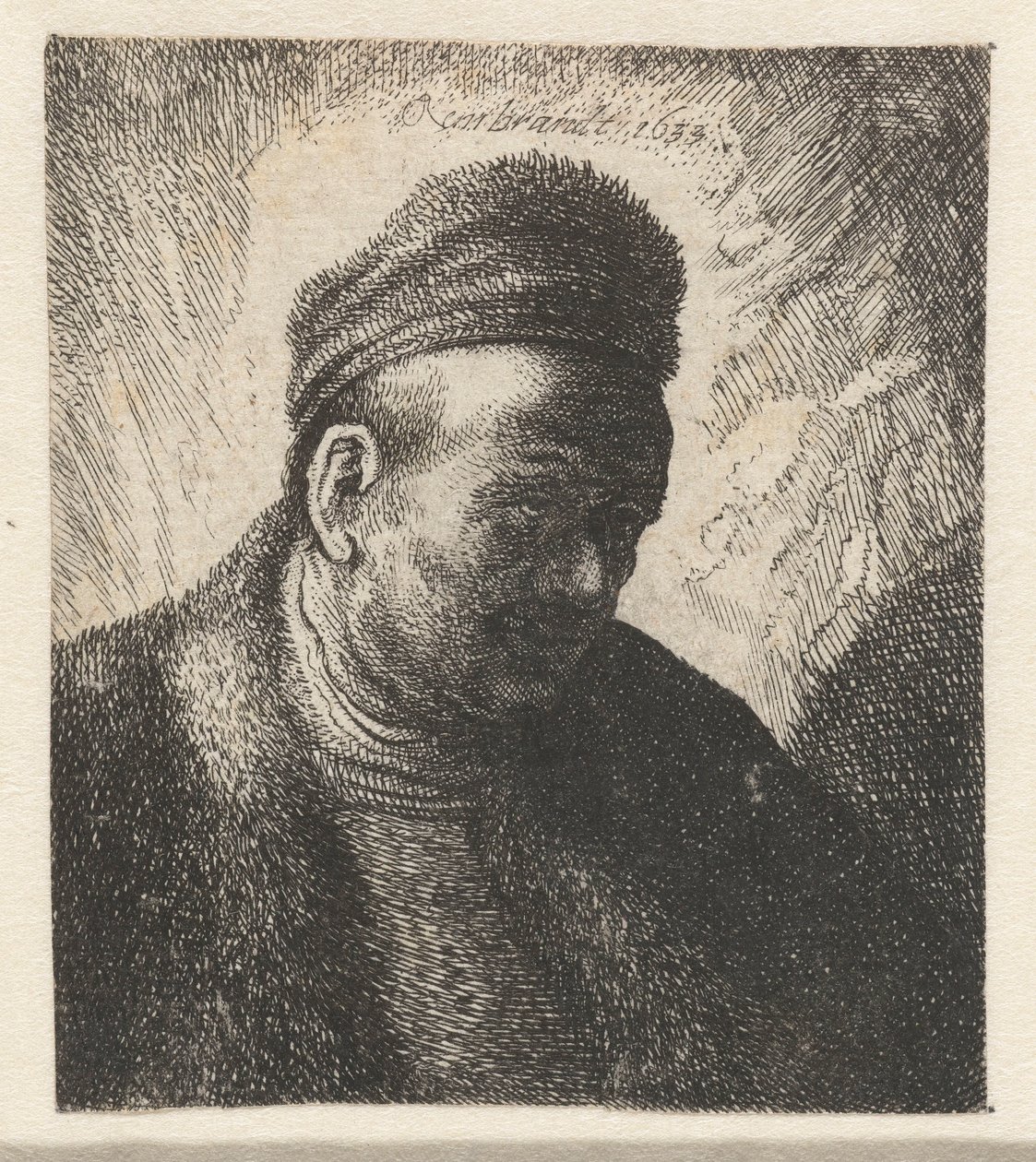 Szakálltalan férfi prémes köpenyben és sapkában: mellszobor alkotó: Cornelis Danckerts (I) (workshop of)
