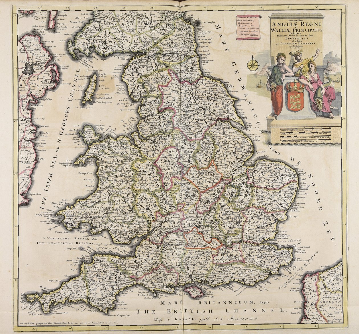 Az angol királyság és a walesi hercegség legpontosabb leírása alkotó: Cornelis Danckerts