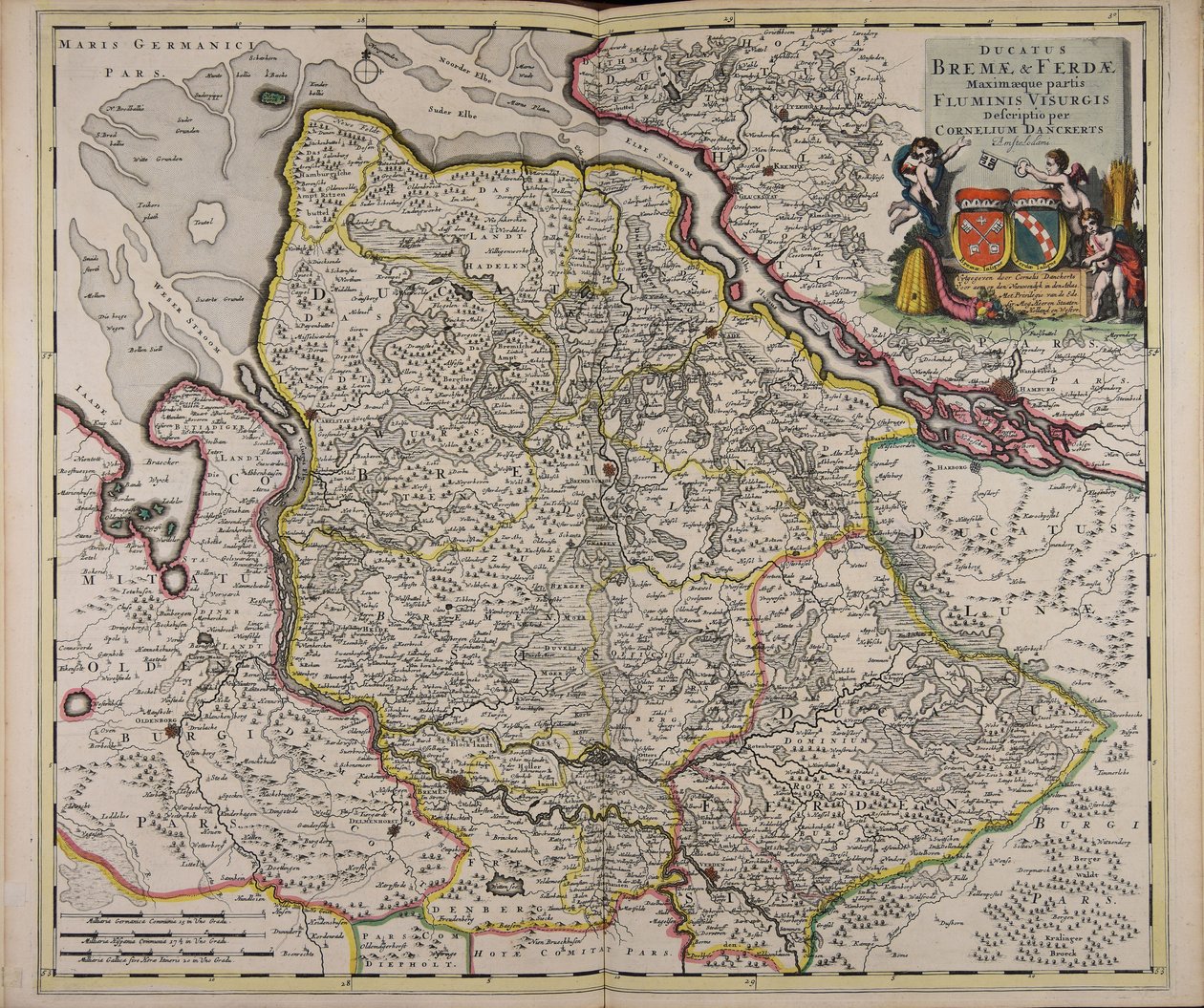 Ducatus Bremae amp; Ferdae maximaeque partis fluminis Visurgis descriptio alkotó: Cornelis Danckerts