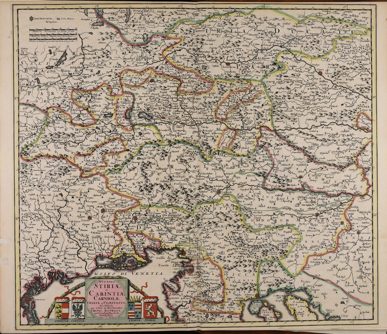 Ducatus Stiriae et Carintiae Carniolae Cilleiae que comitatus nova tabula que et pars est meridionalior circuli Austriaci alkotó: Cornelis Danckerts