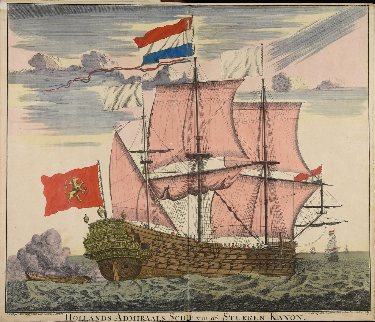 Holland admirális hajója 96 darab ágyúval alkotó: Cornelis Danckerts