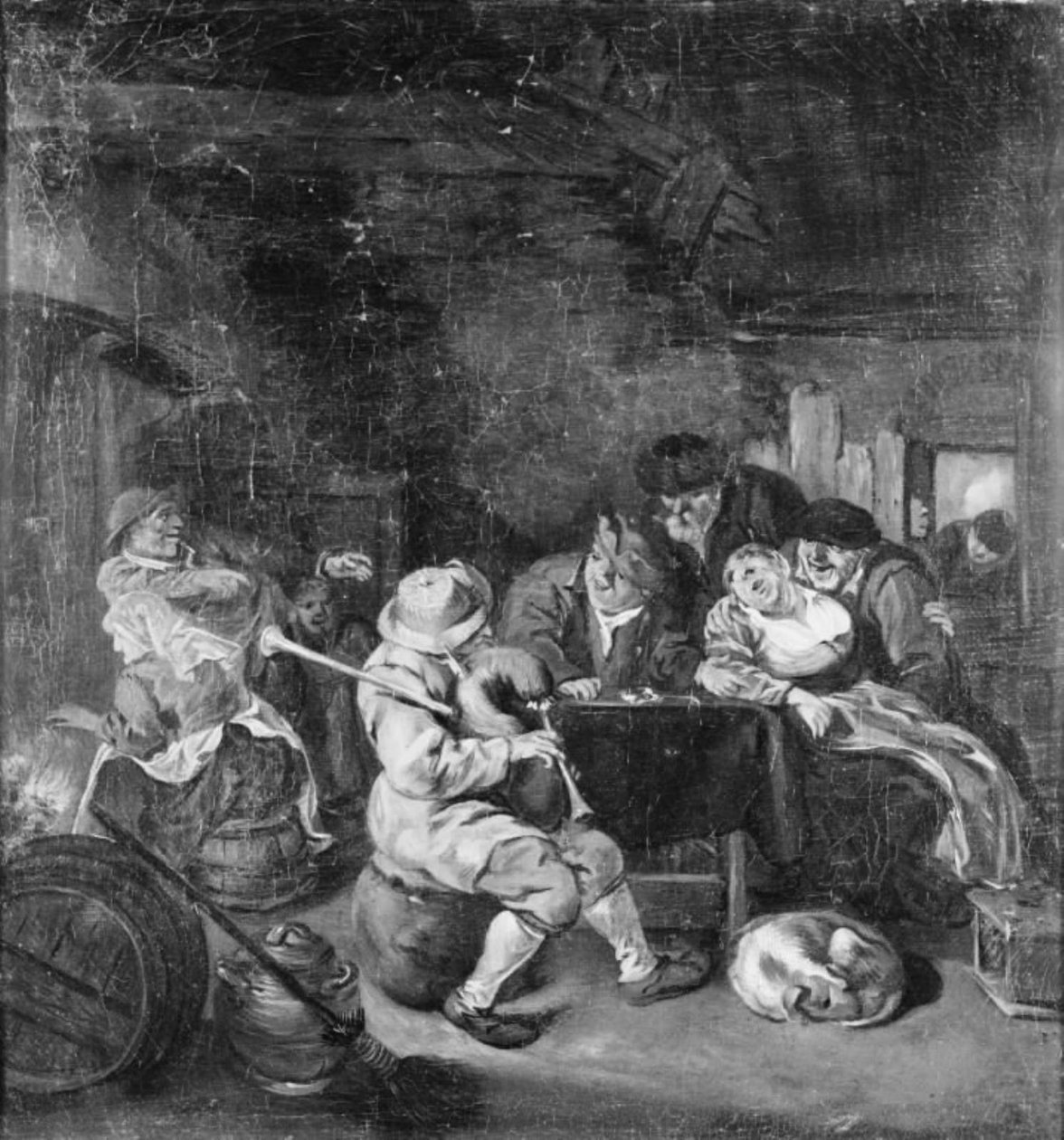 Dudás egy fogadóban alkotó: Cornelis Dusart