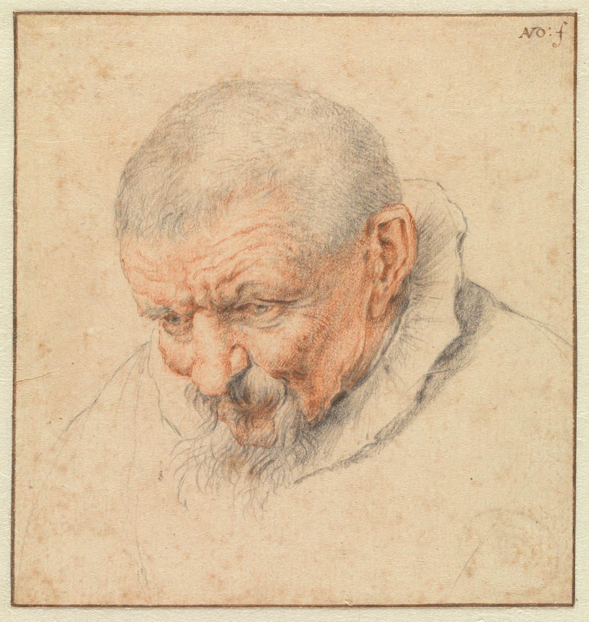 Egy öregember feje alkotó: Cornelis Dusart