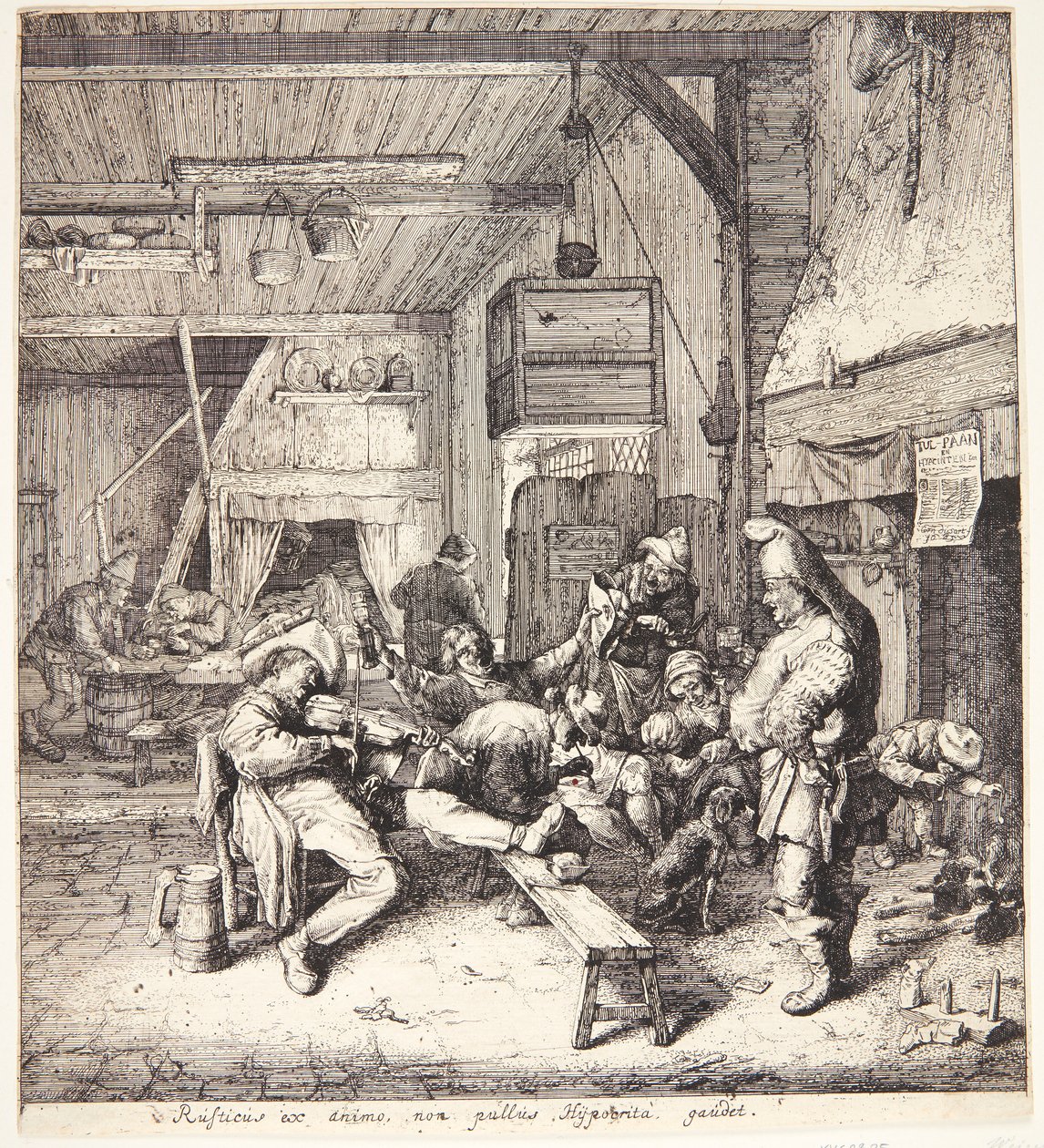 Hegedűs egy kocsmában alkotó: Cornelis Dusart