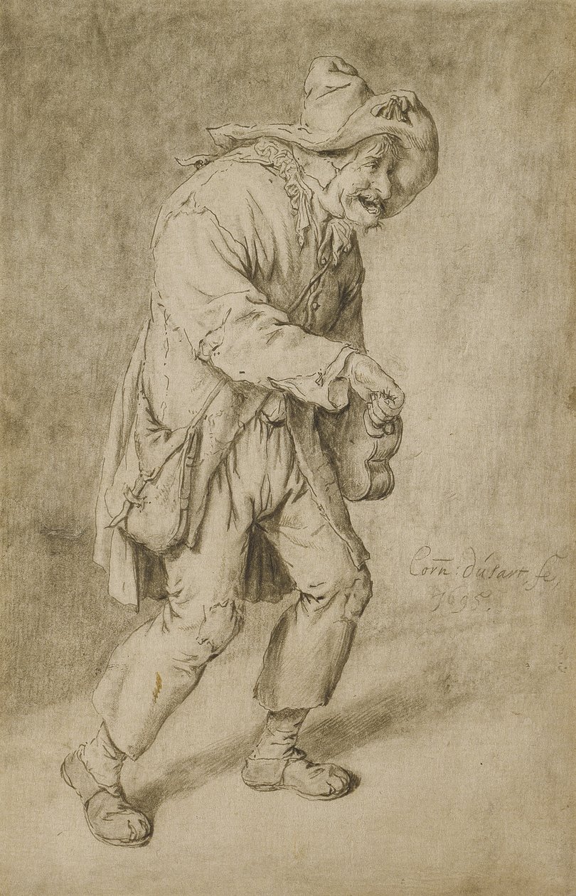 Hurdy-Gurdy Player, 1695 alkotó: Cornelis Dusart
