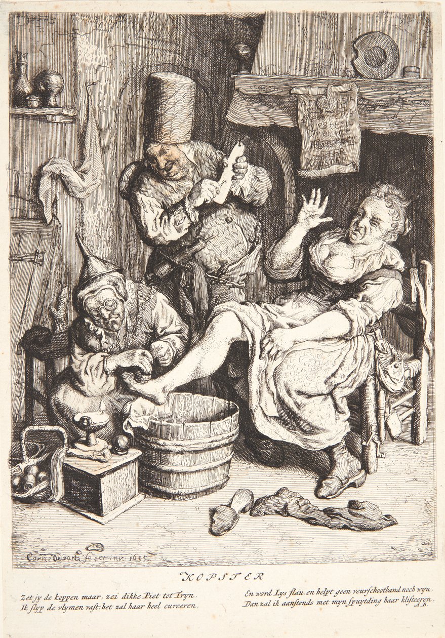 Köpölyözéssel kezelt nő alkotó: Cornelis Dusart