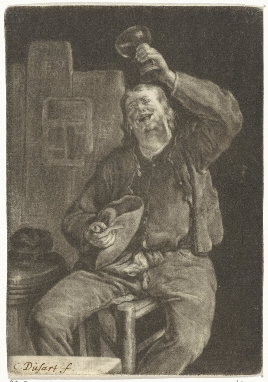 Mosolygó ivó alkotó: Cornelis Dusart