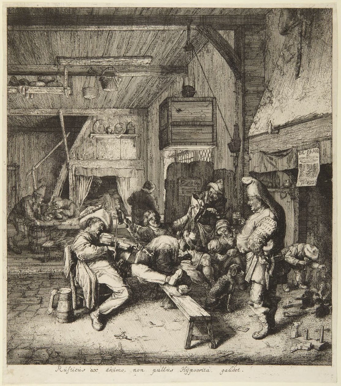 Ülő hegedűs alkotó: Cornelis Dusart
