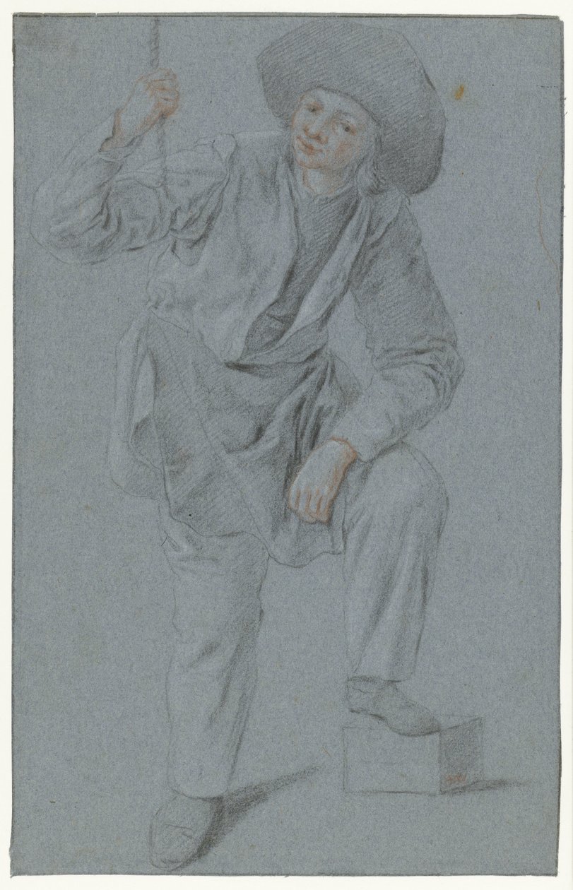 Álló fiú kötelet húz alkotó: Cornelis Dusart