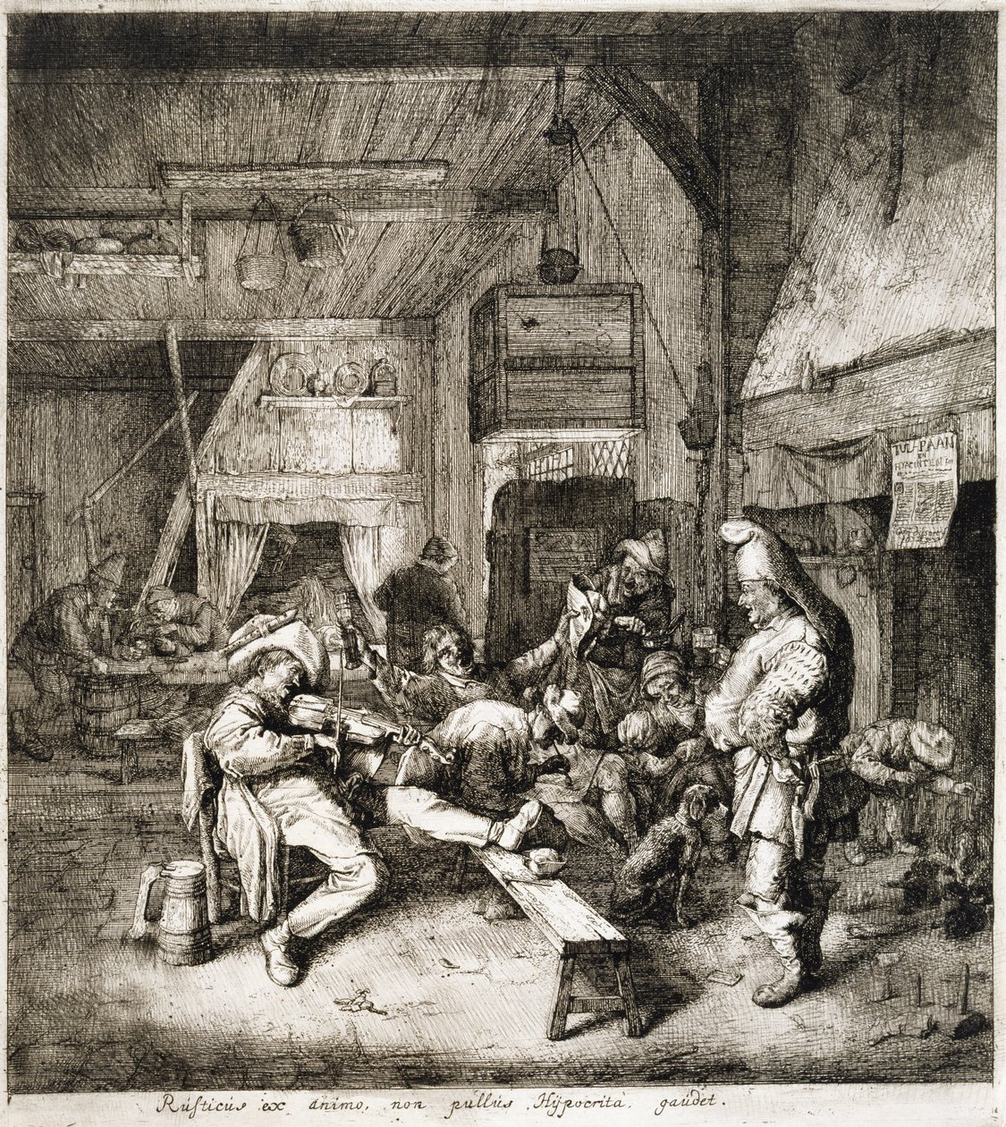 A fogadóban ülő hegedűs alkotó: Cornelis Dusart