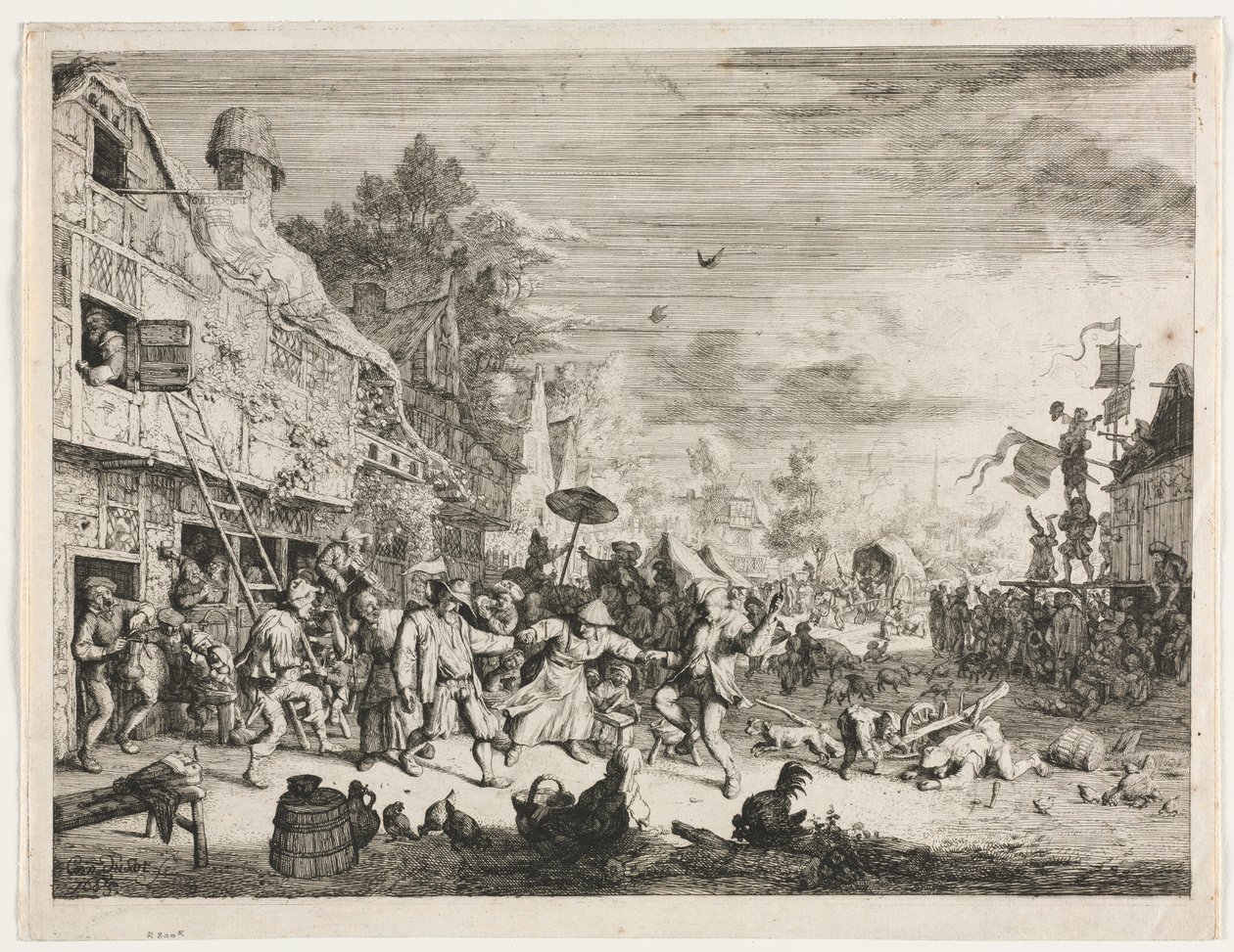 Falusi vásár alkotó: Cornelis Dusart