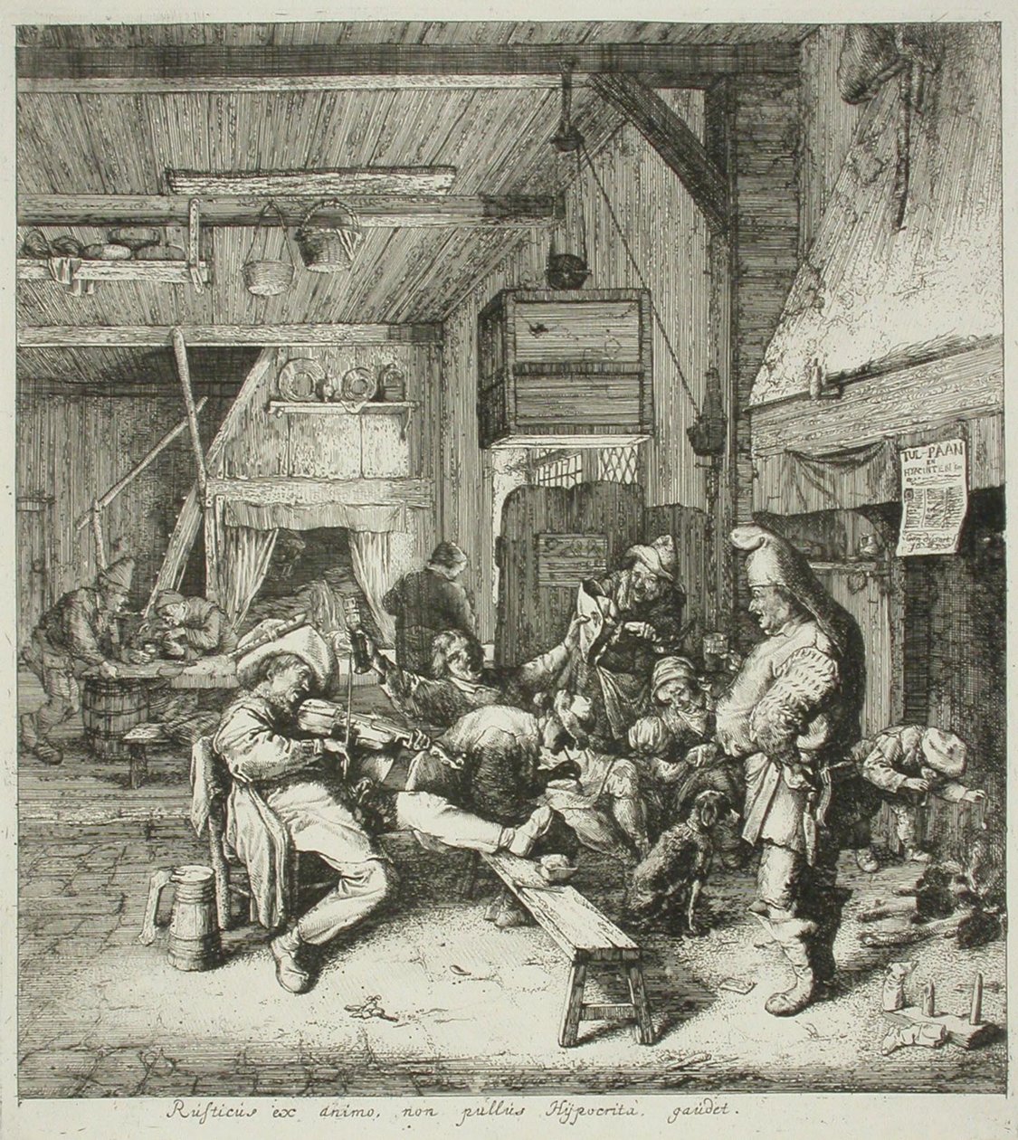 Hegedűs egy kocsmában alkotó: Cornelis Dusart