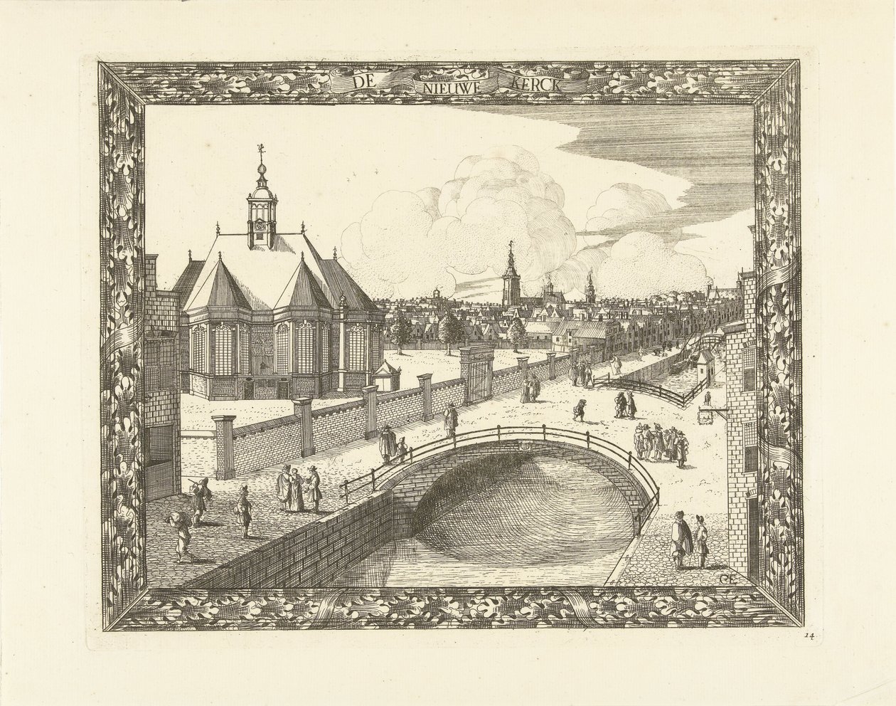 Kilátás a hágai új templomra Az új templom (cím a tárgyon) alkotó: Cornelis Elandts