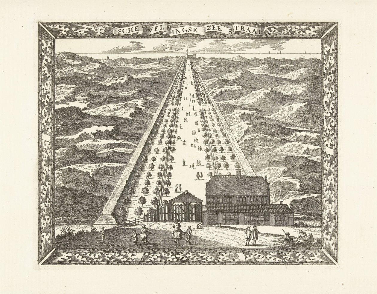 Kilátás a Scheveningen Zeestraat-ra (Scheveningseweg) Schevelingse-szoros (cím az objektumon) alkotó: Cornelis Elandts