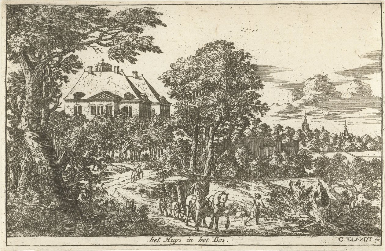 Huis Ten Bosch a Huyok az erdőben (cím a tárgyon) alkotó: Cornelis Elandts