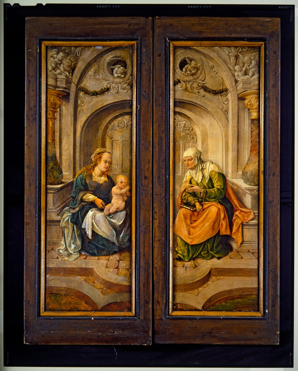 Keresztrefeszítés triptichon (panel, középen) alkotó: Cornelis Engelbrechtsen
