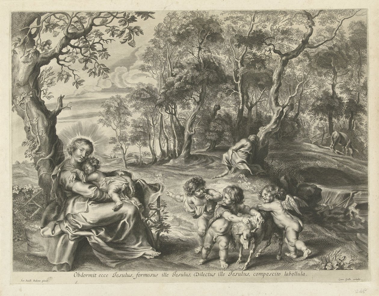 Pihenjen az egyiptomi repülésen alkotó: Cornelis Galle (I) (possibly)