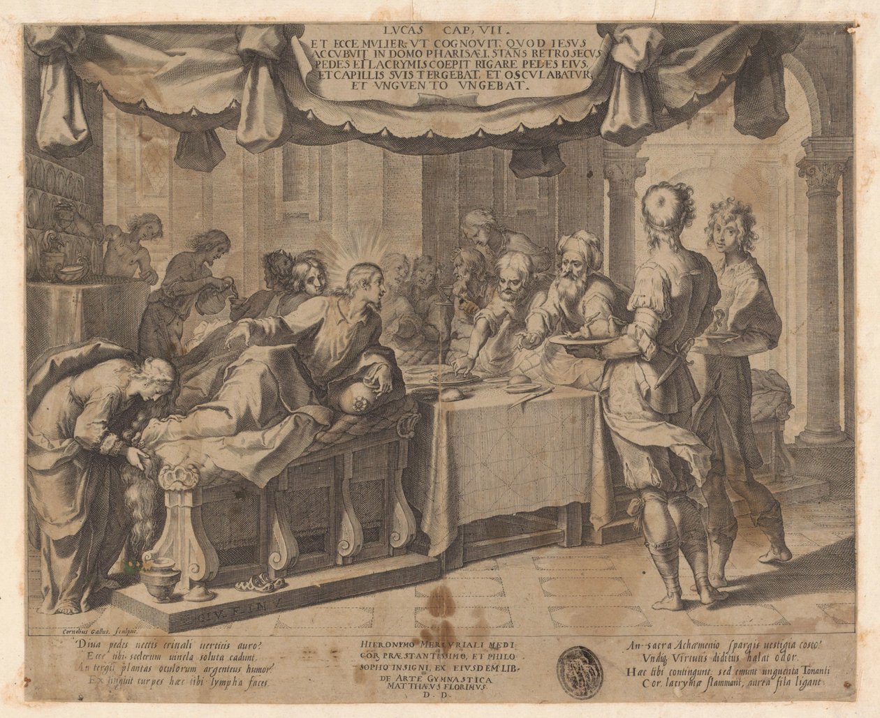 Krisztus vendége Simon farizeussal alkotó: Cornelis Galle (I)